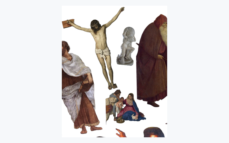 Edge-clipped subject collage input